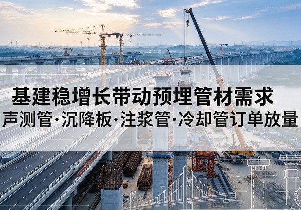永寿基建稳增长带动预埋监测管材需求，声测管、沉降板、注浆管订单持续放量